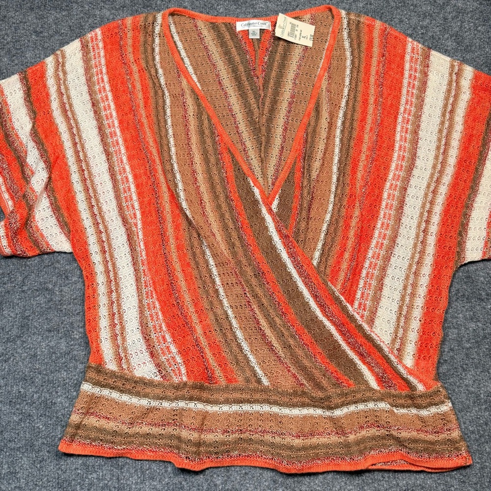 Coldwater Creek Orange and Brown Knit Top